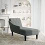 Voir la diapositive 2 : VIDAXL Fauteuil long avec coussin et accoudoir droit gris fonce tissu
