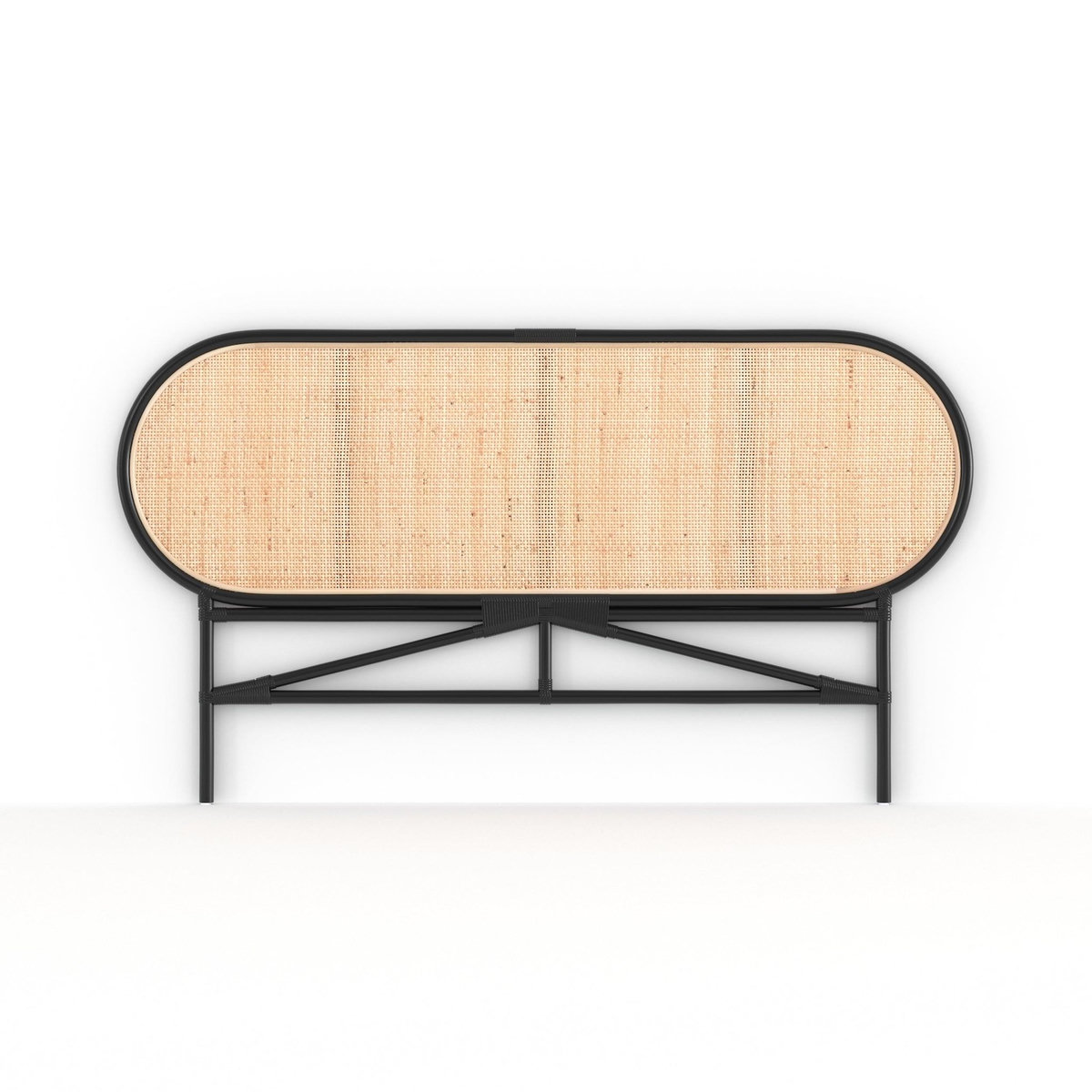 Rendez vous déco Tête de lit en rotin naturel et noir 140 cm-Navahino