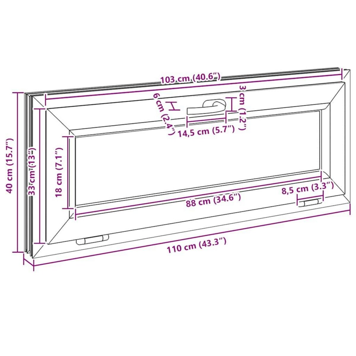 VIDAXL Fenetre de sous-sol RISOR 110x40 cm inclinable anthracite