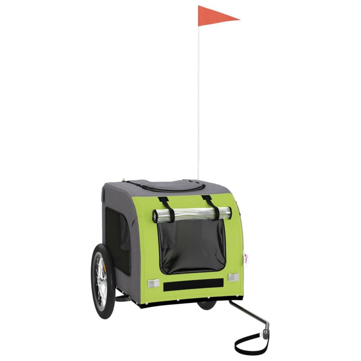 VIDAXL Remorque de velo pour animaux de compagnie vert et gris