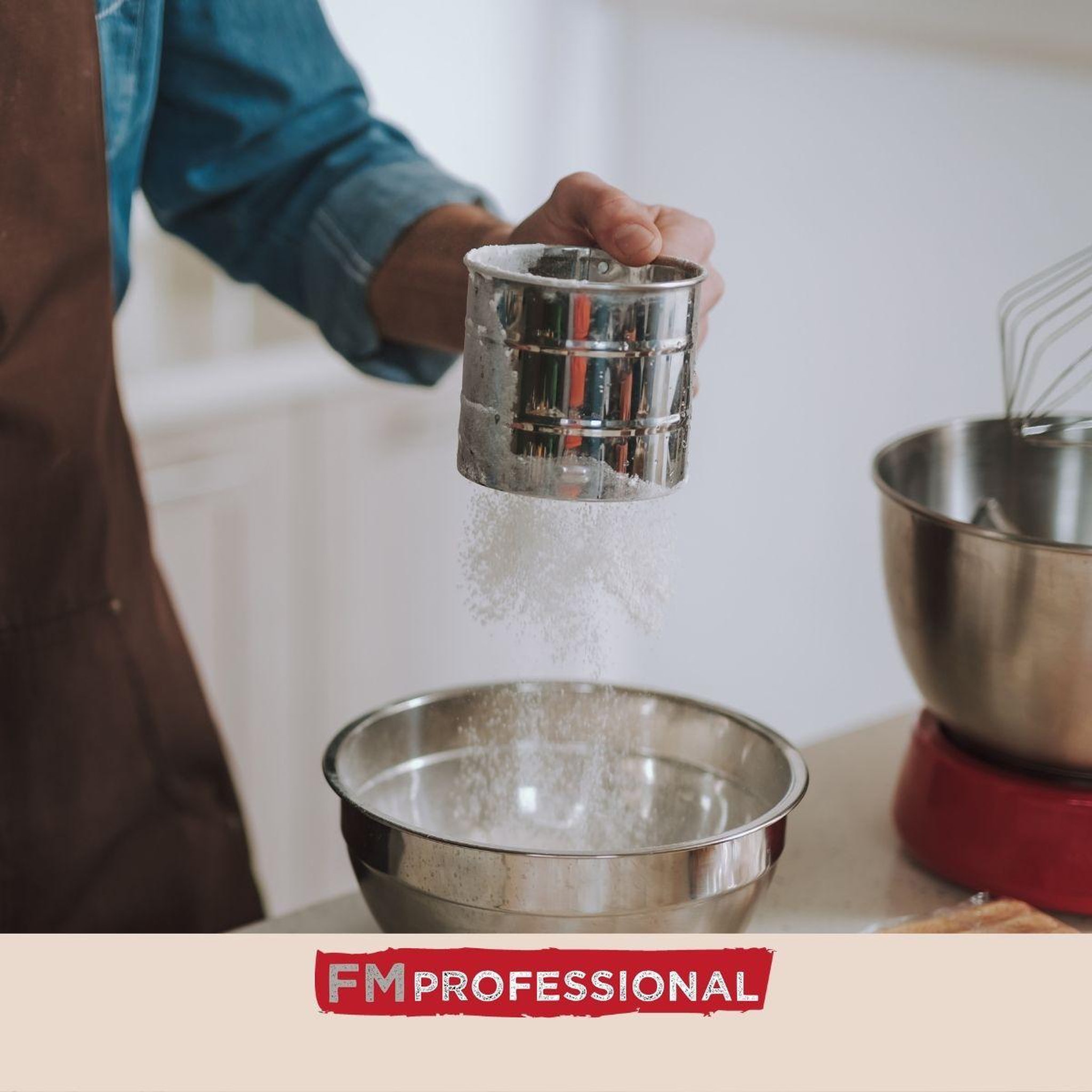 Voir la diapositive 2 : FM PROFESSIONAL Tamis de farine en inox 10 cm fm professional