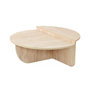 Voir la diapositive 1 : TOILINUX Table basse ronde grand format effet travertin - Beige