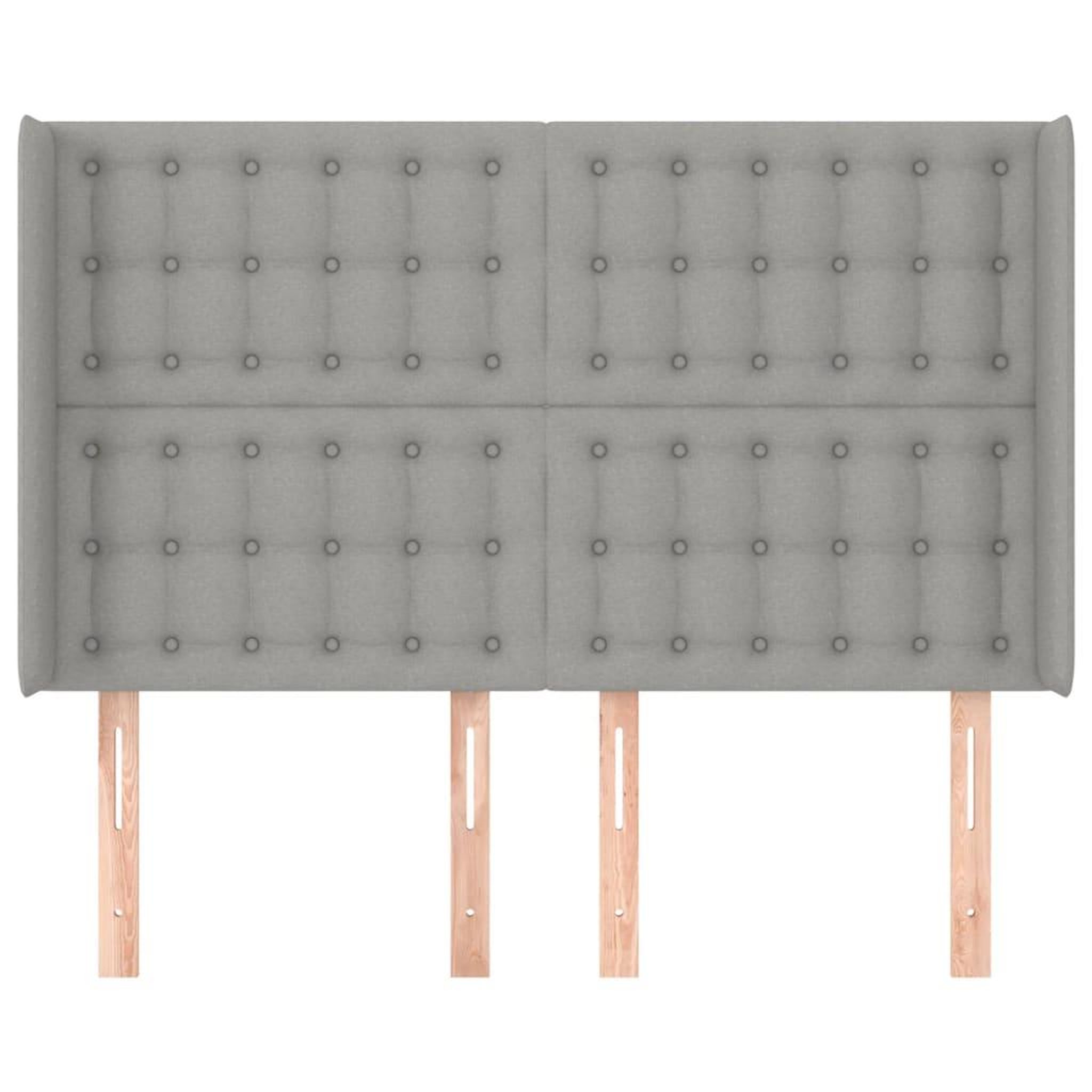 Voir la diapositive 3 : VIDAXL Tete de lit avec oreilles Gris clair 147x16x118/128 cm Tissu