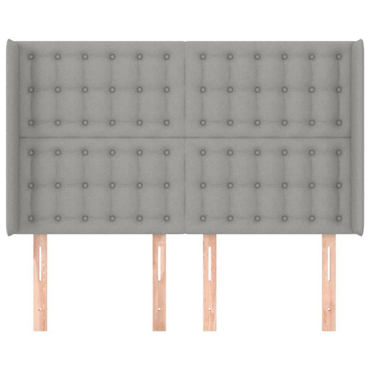 VIDAXL Tete de lit avec oreilles Gris clair 147x16x118/128 cm Tissu