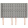 Voir la diapositive 3 : VIDAXL Tete de lit avec oreilles Gris clair 147x16x118/128 cm Tissu