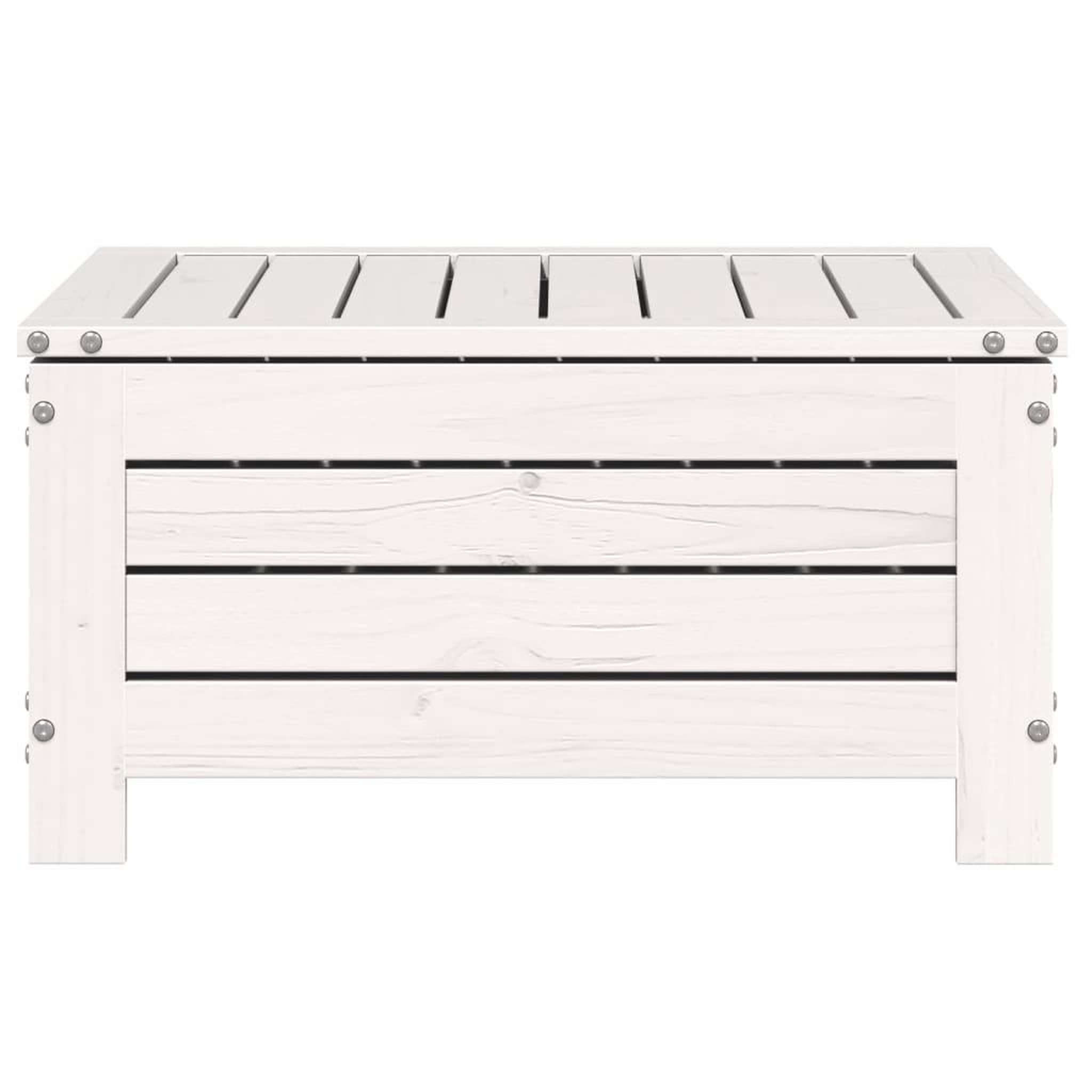 Voir la diapositive 5 : VIDAXL Repose-pied de jardin blanc 62x63,5x32 cm bois de pin massif