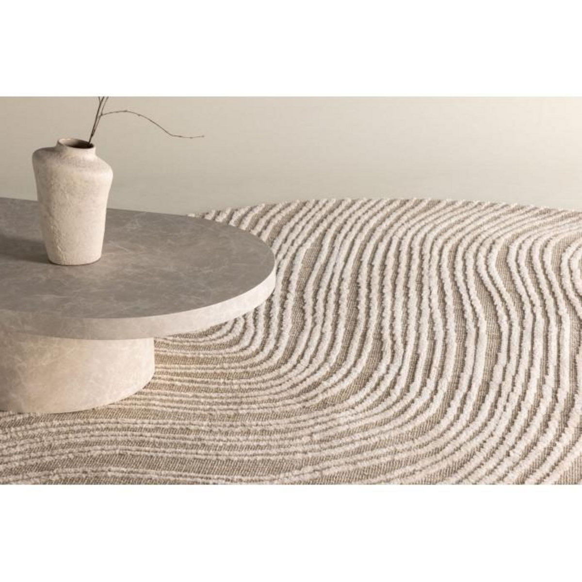 Paris Prix Tapis Déco Rond  Melle  200cm Beige