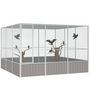 Voir la diapositive 2 : VIDAXL Cage a oiseaux Gris 302,5x324,5x211,5 cm Acier galvanise