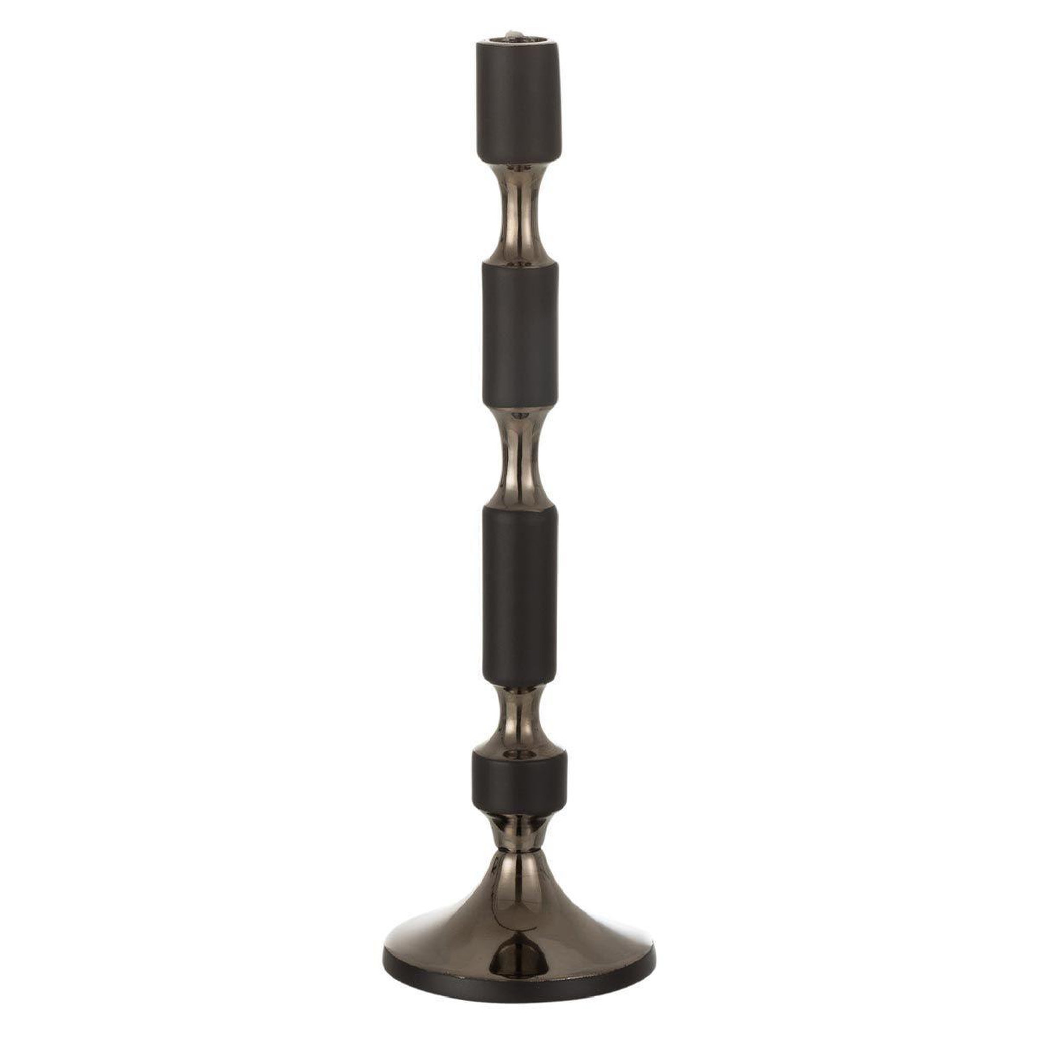 Voir la diapositive 1 : J-LINE Bougeoir design en aluminium  leo  44cm noir & or