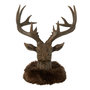 Voir la diapositive 1 : Paris Prix Tête de Renne en Résine  Fausse Fourrure  25cm Marron