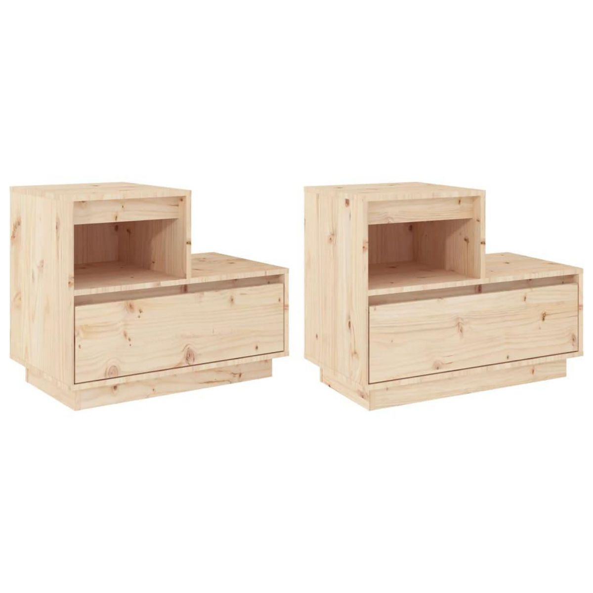 VIDAXL Tables de chevet 2 pcs Gris 60x34x51 cm Bois de pin solide