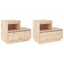 Voir la diapositive 2 : VIDAXL Tables de chevet 2 pcs Gris 60x34x51 cm Bois de pin solide