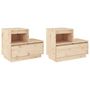 Voir la diapositive 2 : VIDAXL Tables de chevet 2 pcs Gris 60x34x51 cm Bois de pin solide