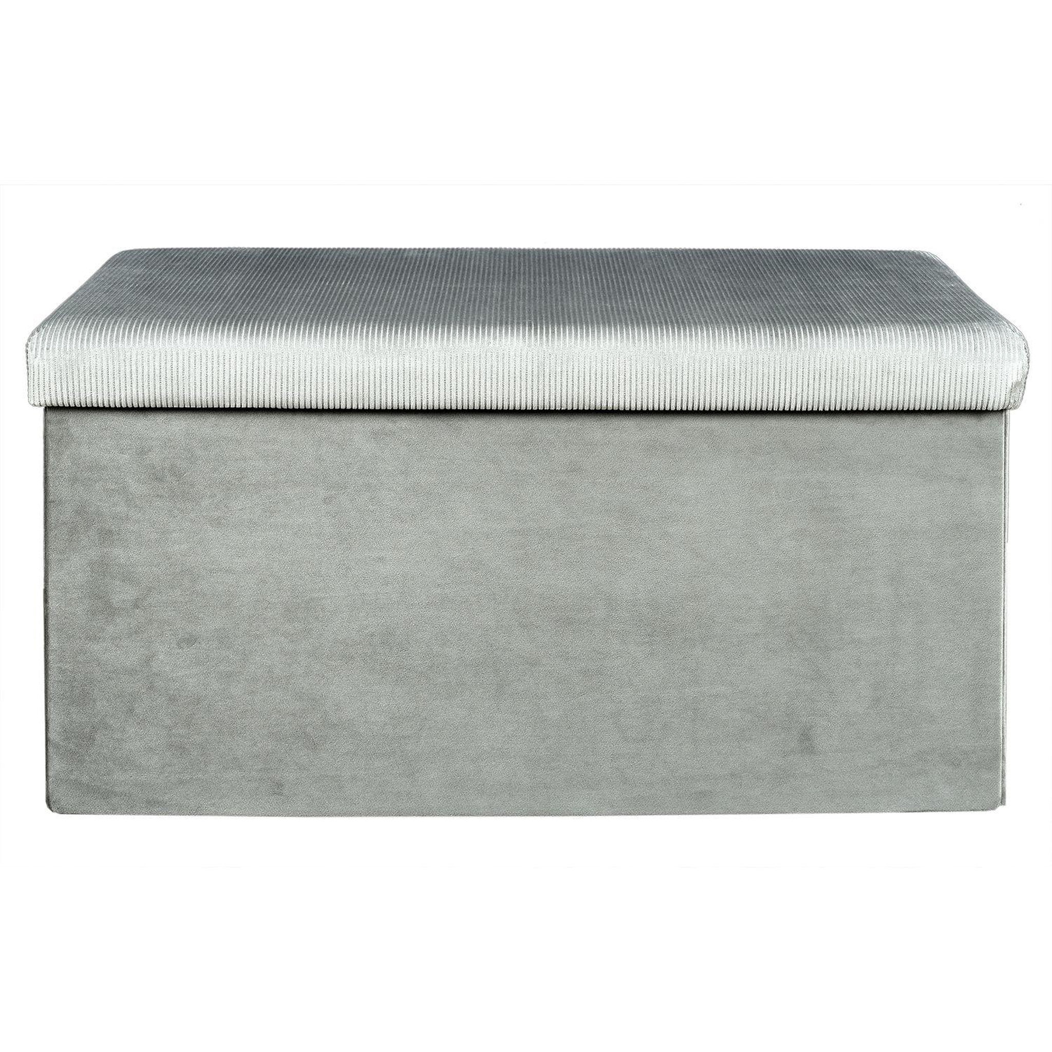 Voir la diapositive 2 : The Home Deco Factory Coffre banc pliable design velours Giulia