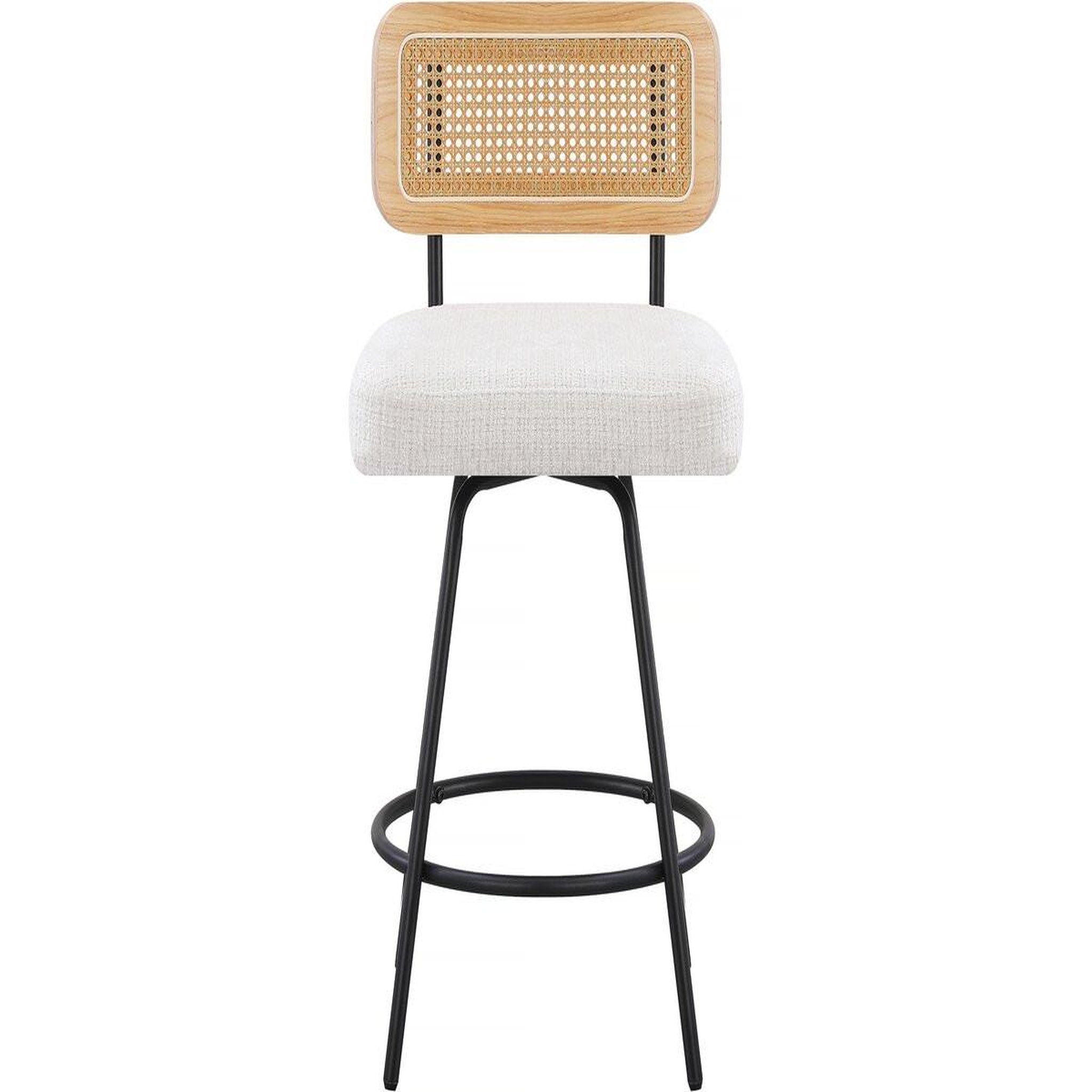 Voir la diapositive 4 : Habitat et Jardin Lot de 2 chaises hautes en tissu  Wilfried  - 51 x 44 x 95 cm - Beige