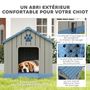 Voir la diapositive 5 : PAWHUT Niche pour chien extérieur - niche pour chien plastique - dim. 85 x 79 x 82 cm - gris bleu