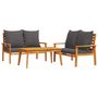 Voir la diapositive 2 : VIDAXL Salon de jardin 3 pcs avec coussins bois massif d'acacia