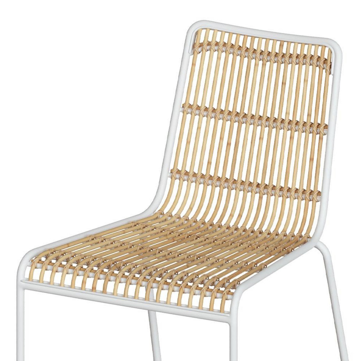 Rendez vous déco Lot de 2 chaises en rotin et structure en métal noir - Jouve