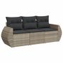 Voir la diapositive 2 : VIDAXL Salon de jardin avec coussins 3 pcs gris clair resine tressee