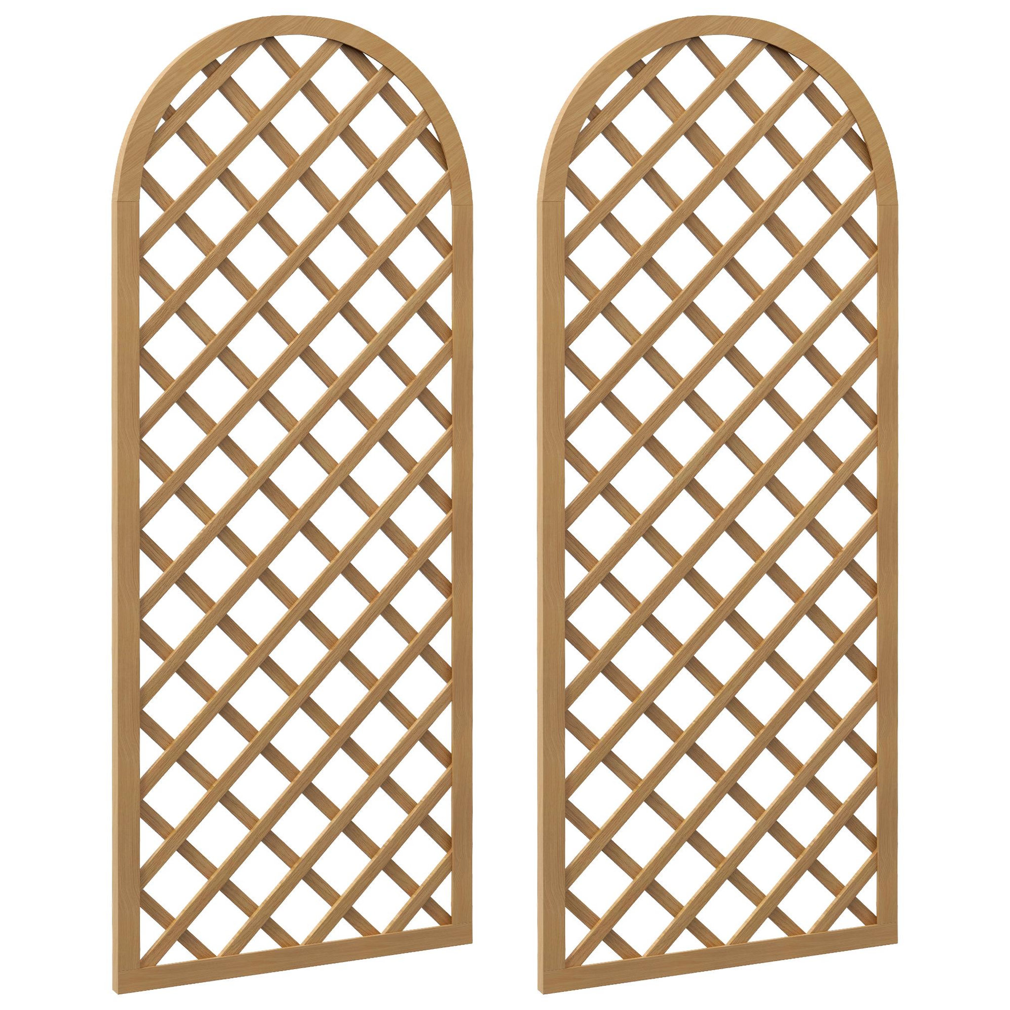 Voir la diapositive 1 : OUTSUNNY Lot de 2 treillis bois pour plantes grimpantes dim. 60L x 150H cm sapin pré-huilé