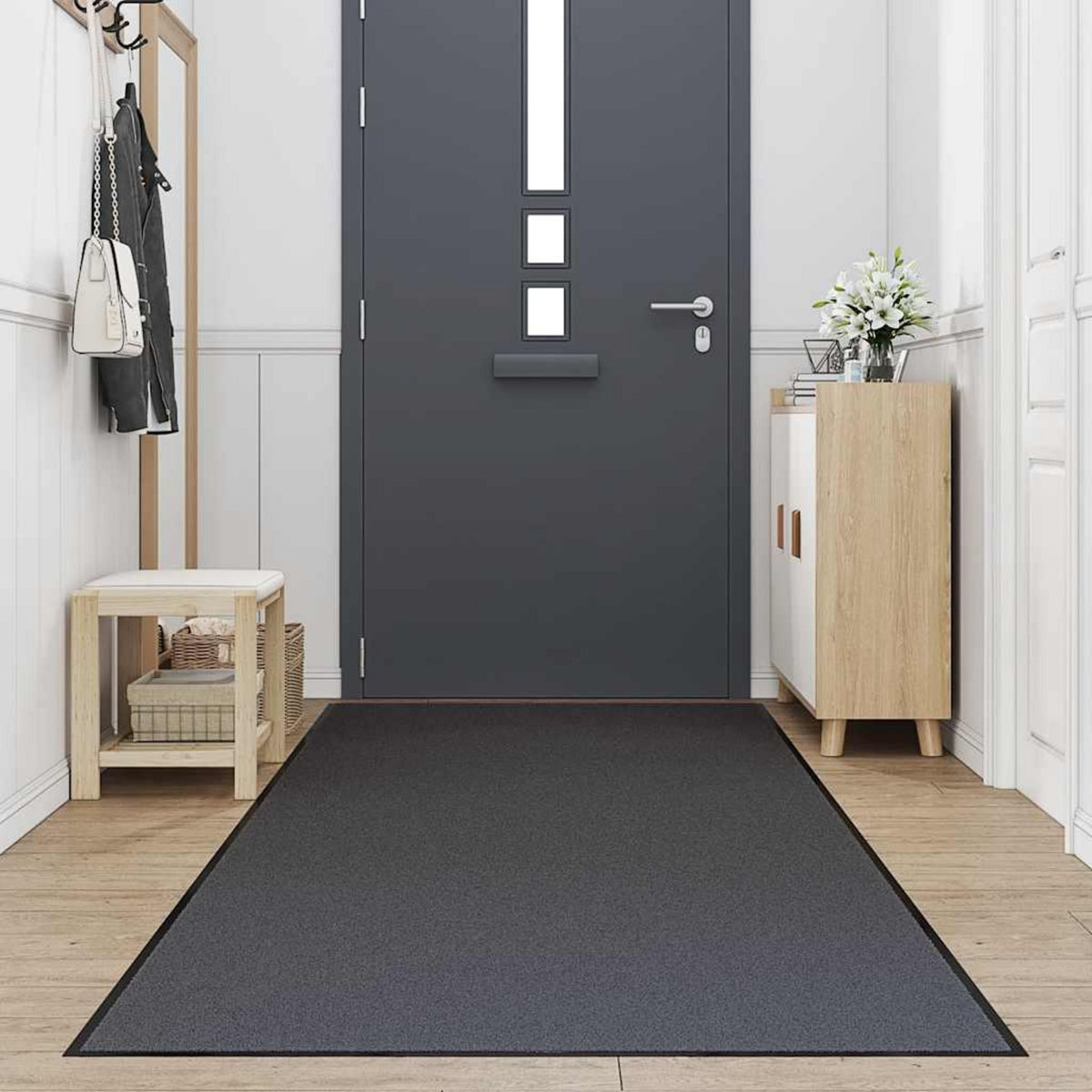 VIDAXL Paillasson anthracite 115x400 cm