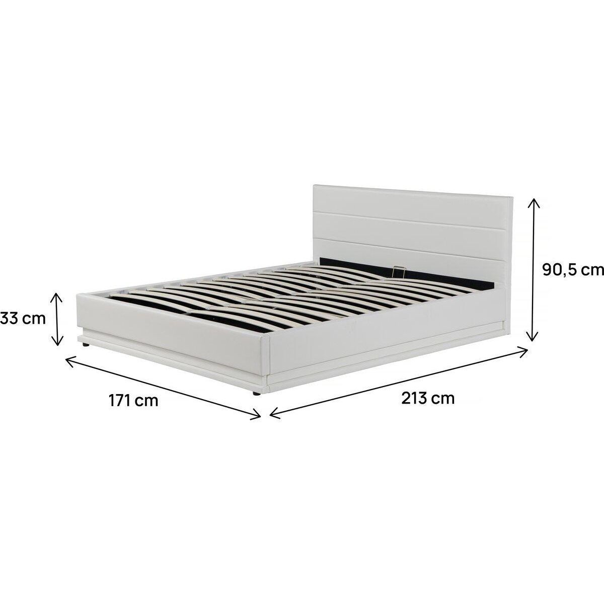 Habitat et Jardin Lit LED avec coffre  Anastasia  - 160 x 200 cm - Blanc