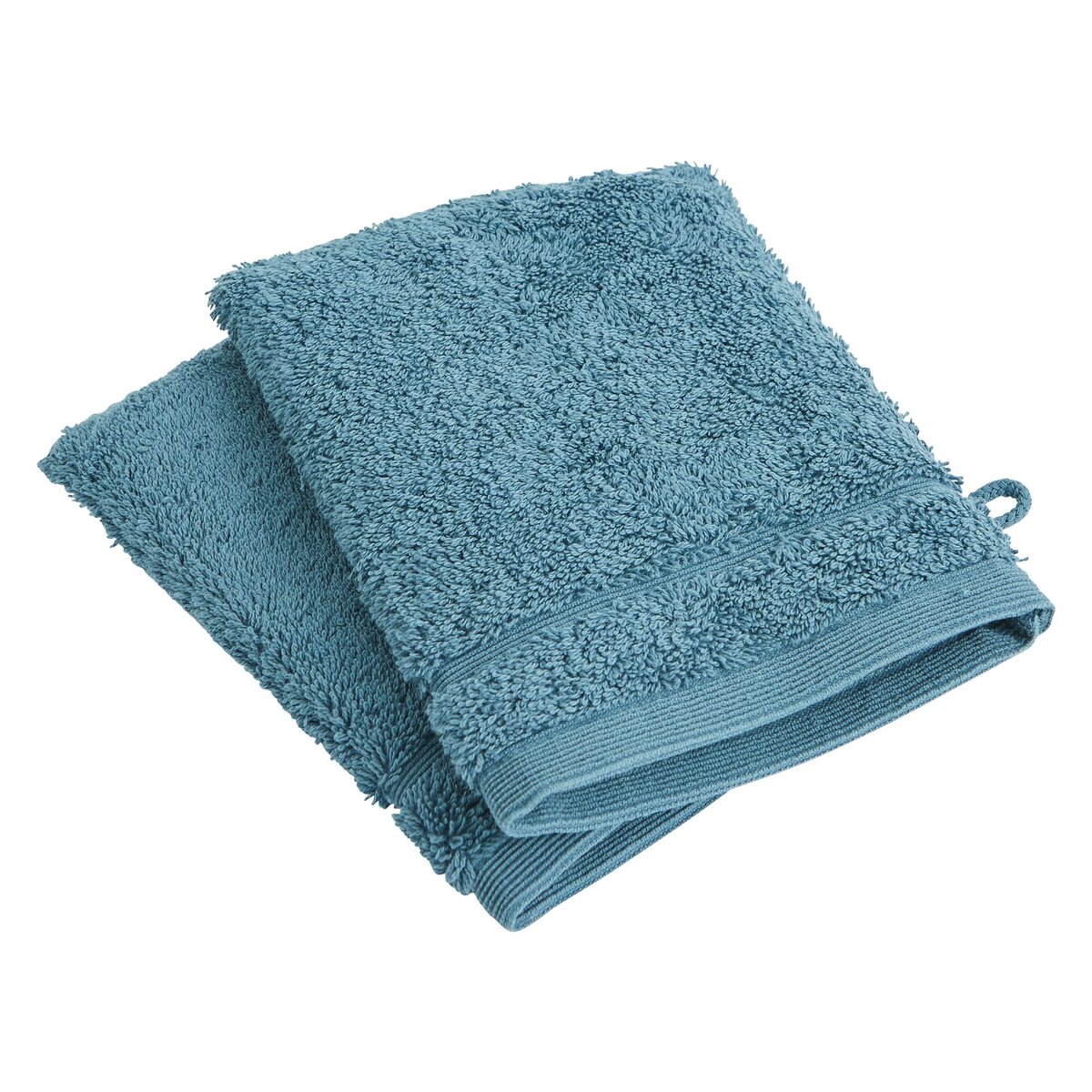 ACTUEL Lot de 2 gants de toilette unis en coton égyptien 650 gr/m²