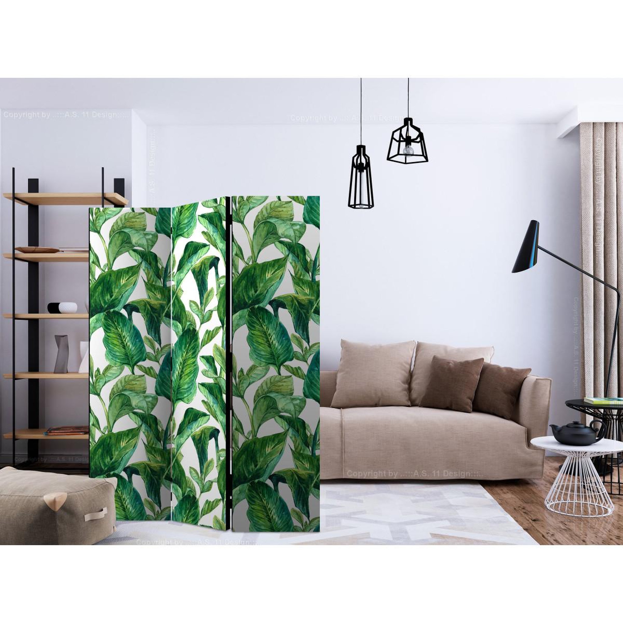 Voir la diapositive 2 : Paris Prix Paravent 3 volets  tropical paradise ii  135x172cm