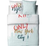 Les Ateliers du Linge Parure de housse de couette 100% coton 57fils only. Coloris disponibles : Blanc