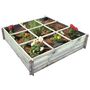 Voir la diapositive 2 : GARDENSTAR Carré Potager avec séparateurs - Bois - 100x100x20cm