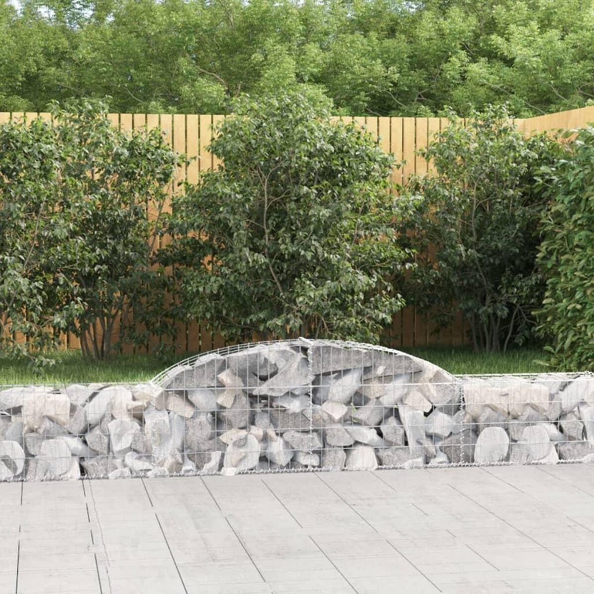 VIDAXL Paniers a gabions arques 7 pcs 300x30x40/60 cm fer galvanise