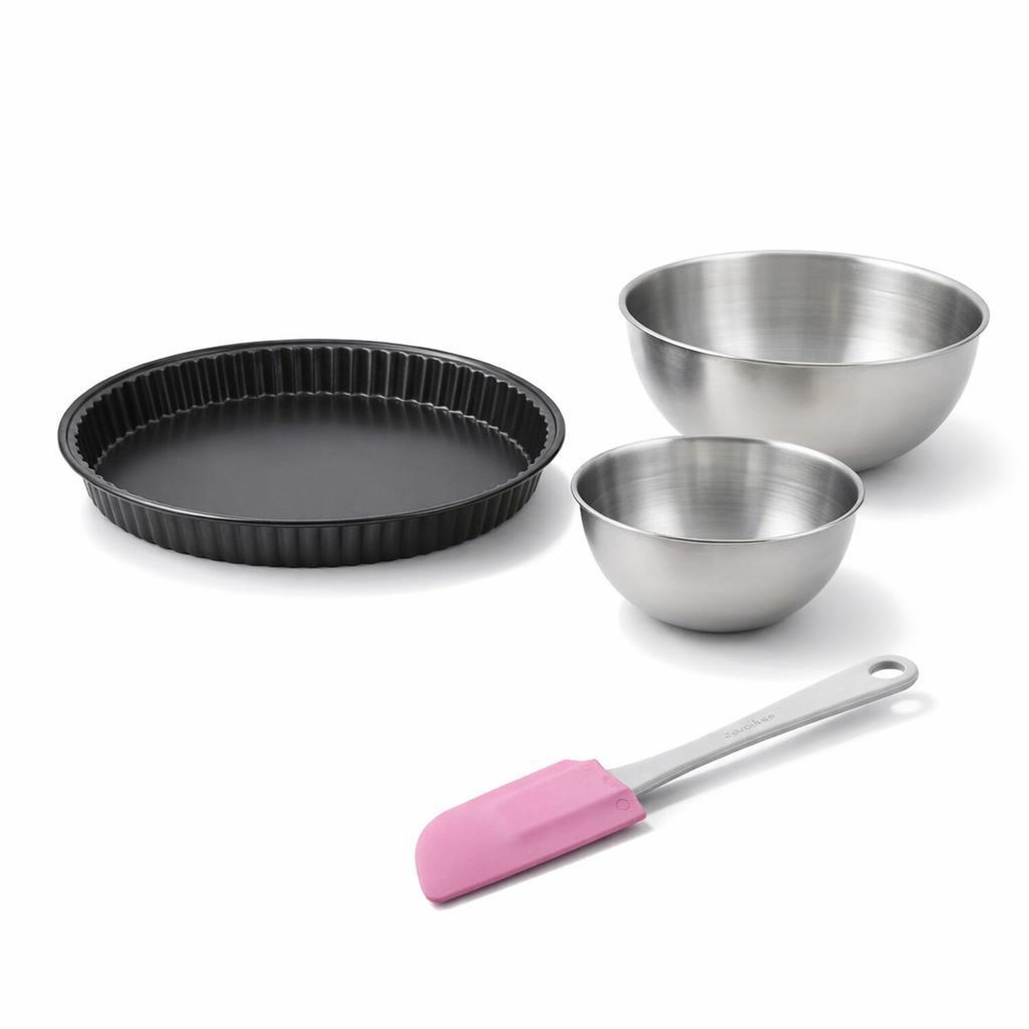 ZENKER Set pâtisserie avec moule à quiche lorraine 30 cm, 2 bols à mixer et 1 spatule zenker