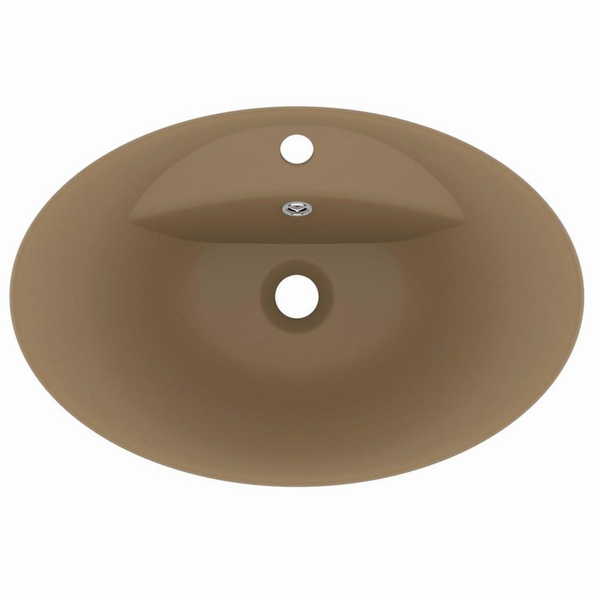 VIDAXL Lavabo ovale de luxe a trop-plein Creme mat 58,5x39cm Ceramique