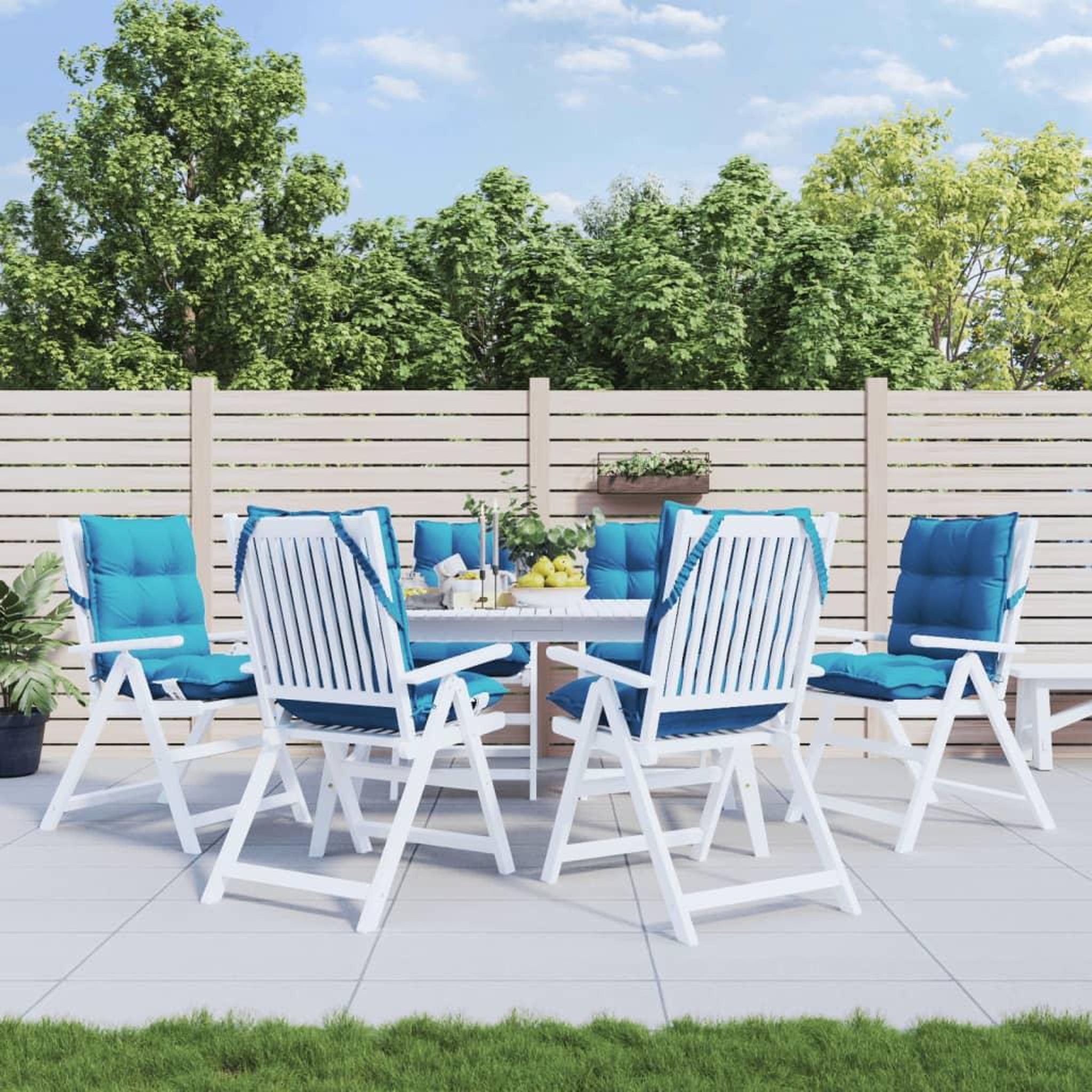 VIDAXL Coussins de chaise a dossier bas lot de 6 bleu clair