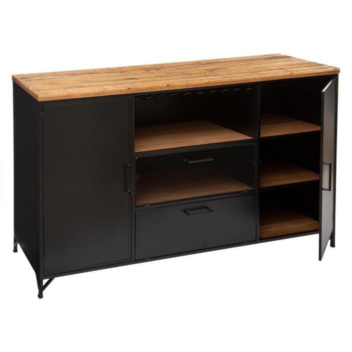 ATMOSPHERA Buffet 2 Portes & 2 Niveaux  Cierna  140cm Noir