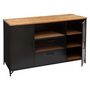 Voir la diapositive 2 : ATMOSPHERA Buffet 2 Portes & 2 Niveaux  Cierna  140cm Noir