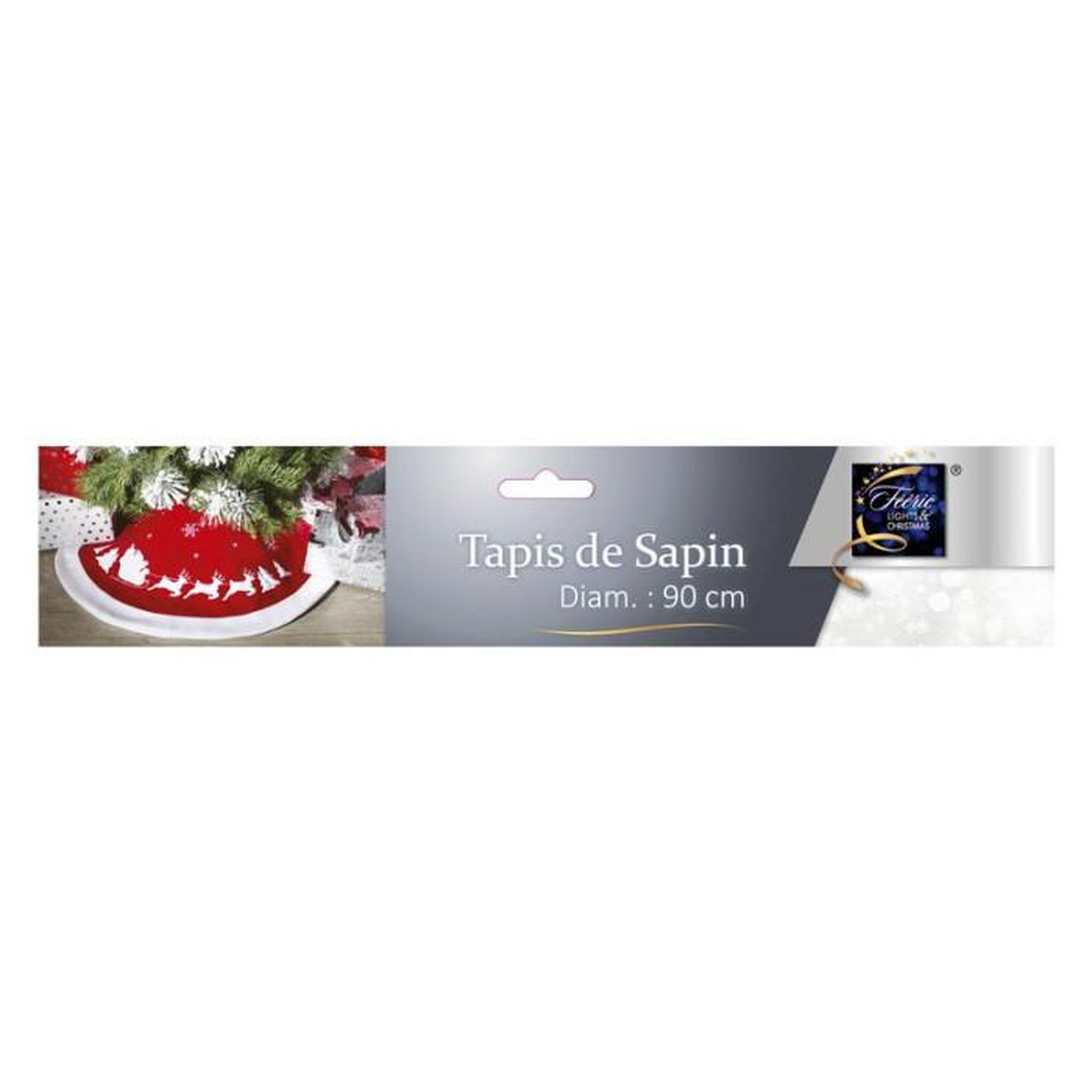 Voir la diapositive 3 : FEERIC LIGHT & CHRISTMAS Tapis pour Sapin  Traineau  90cm Rouge & Blanc