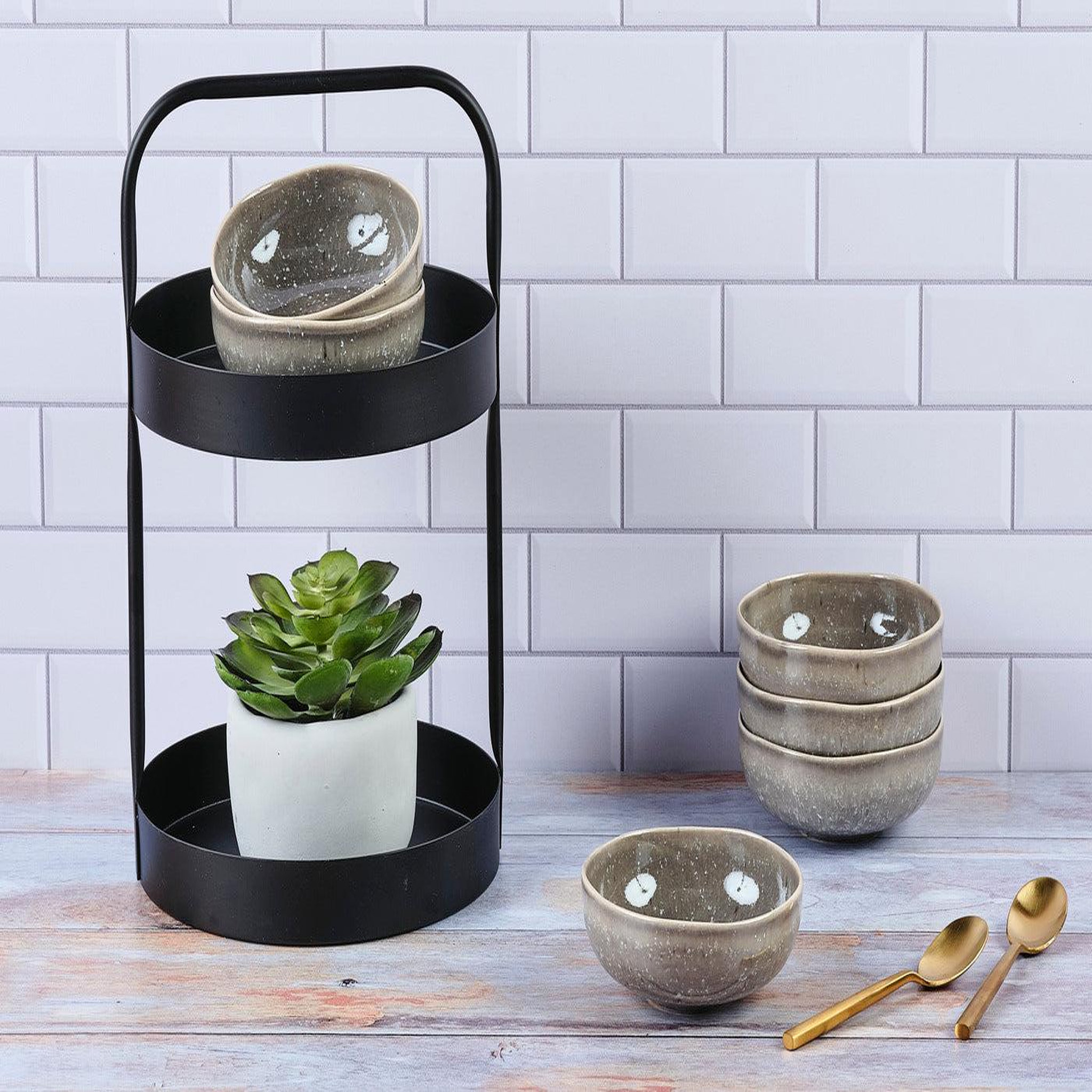 Voir la diapositive 2 : BJORN Bol stellar ø11,5cm - 6 pièces - gris béton