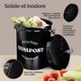 Voir la diapositive 3 : LINXOR Composteur, bac, poubelle à compost de cuisine 5L rond en Inox - Noir