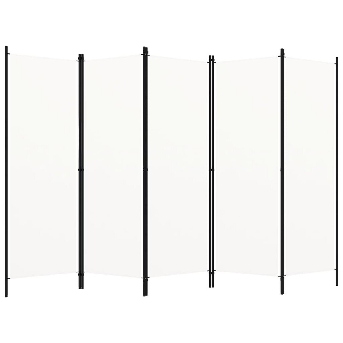 VIDAXL Cloison de separation 5 panneaux Blanc 250x180 cm
