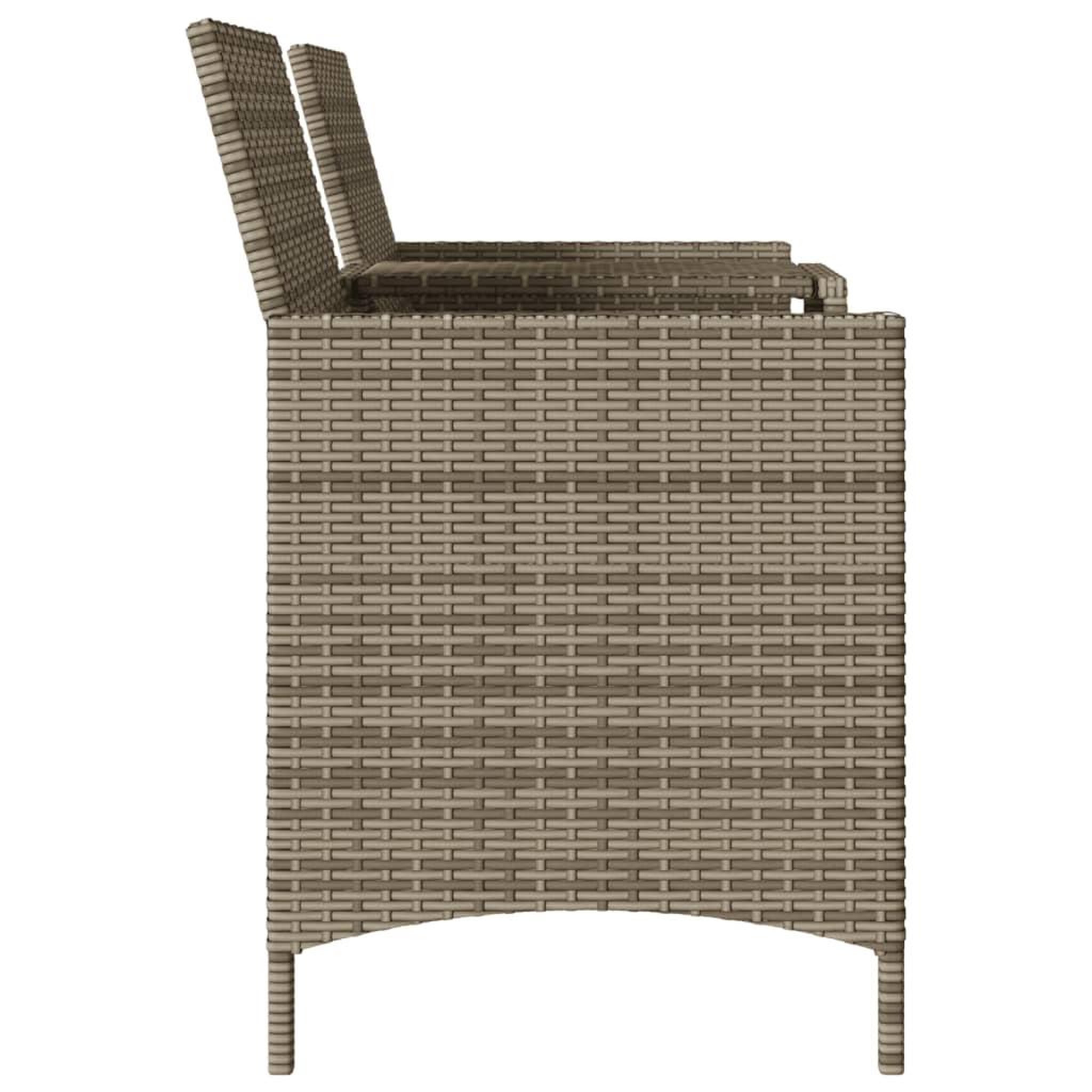 Voir la diapositive 5 : VIDAXL Canape de jardin 2 places avec table et coussins resine tressee