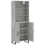 Voir la diapositive 4 : VIDAXL Buffet haut Gris beton 69,5x34x180 cm Bois d'ingenierie