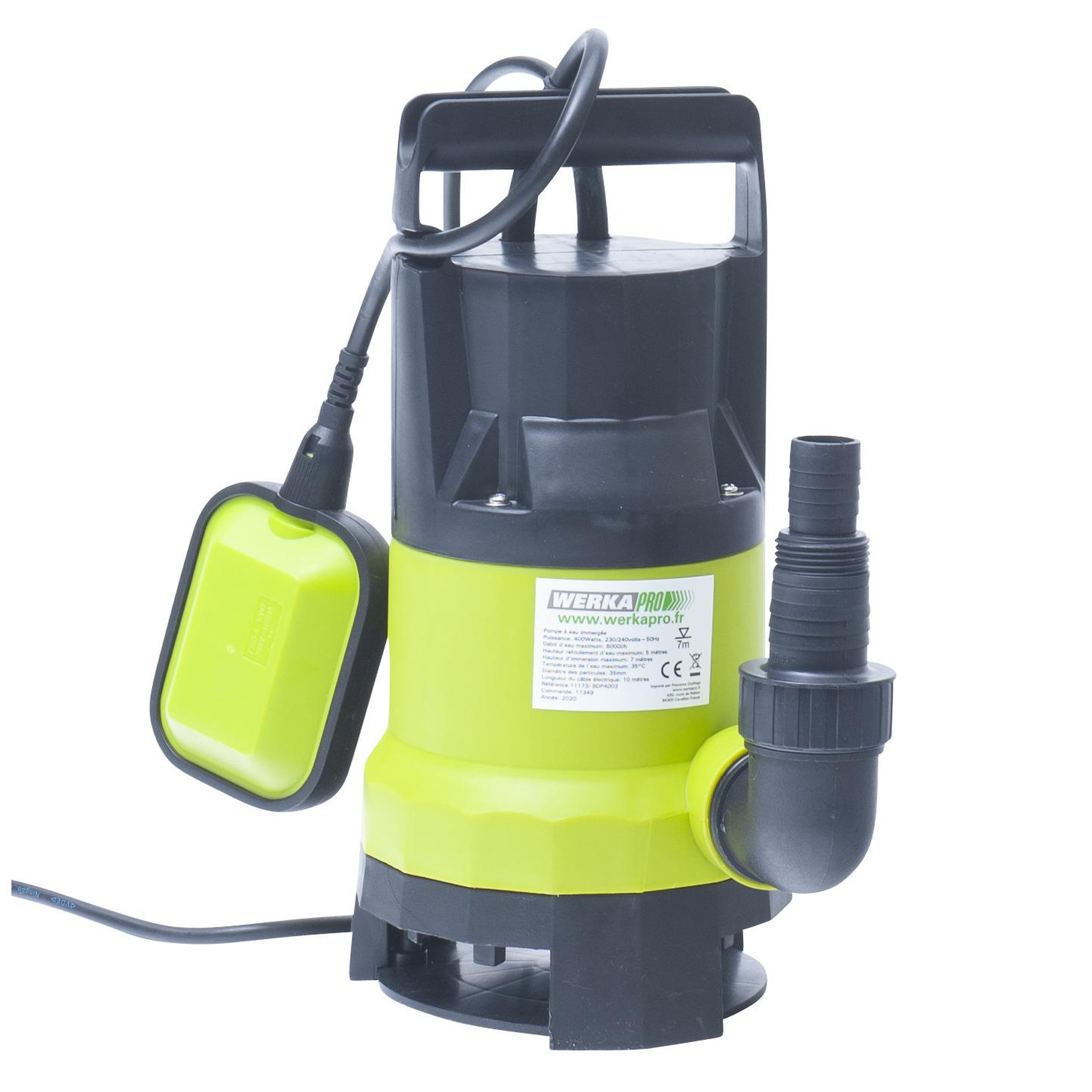 WERKAPRO Pompe immergée tous usages werka pro  400w  avec flotteur