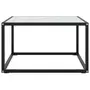 VIDAXL Table basse Noir avec verre marbre blanc 60x60x35 cm