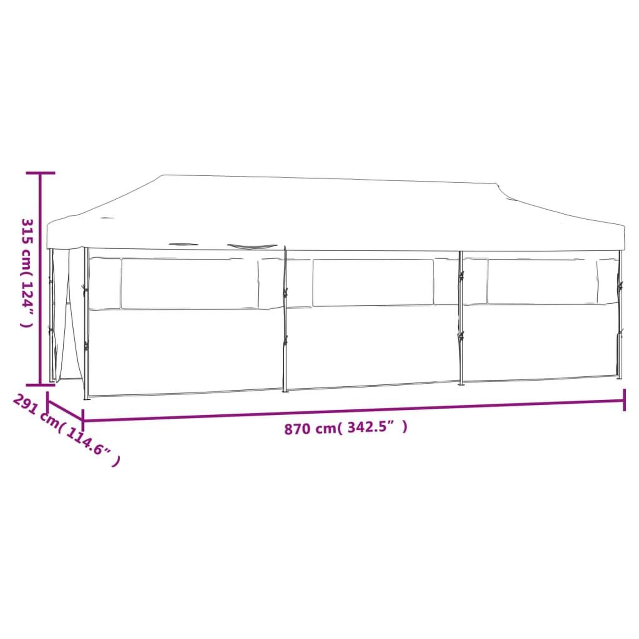 Voir la diapositive 6 : VIDAXL Tente de reception pliable avec 8 parois 3x9 m Bleu