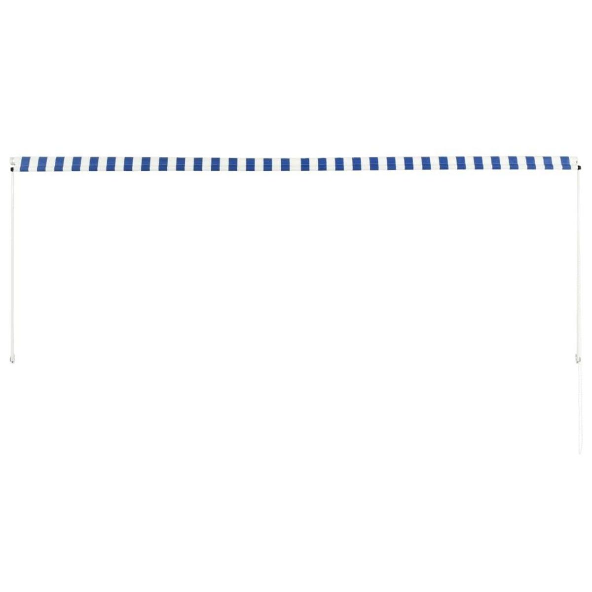 VIDAXL Auvent retractable 350x150 cm Bleu et blanc