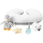 NUBY Coussin intéractif moelleux - NUBY - Tummy Time - Gris / Blanc