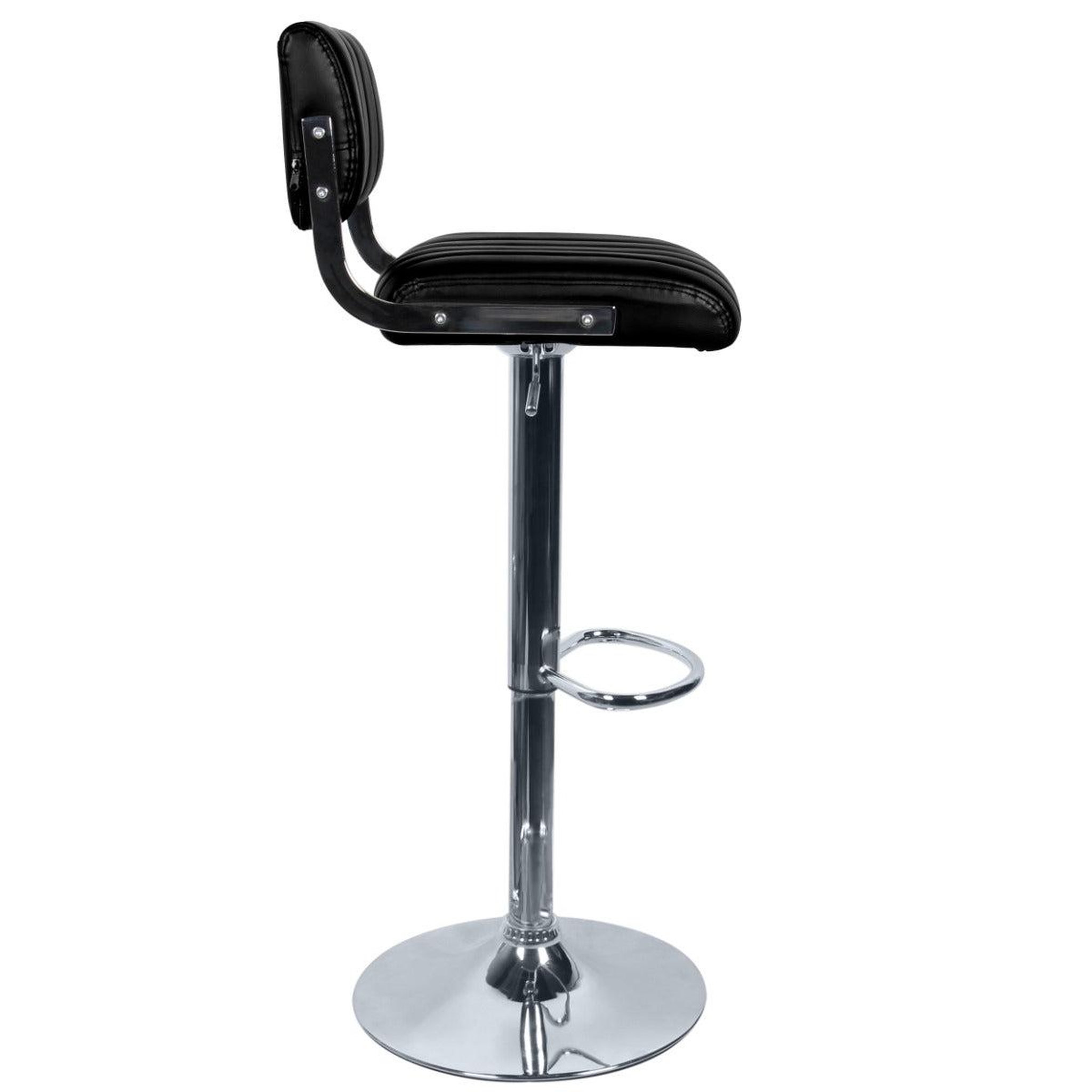 Voir la diapositive 2 : Rendez vous déco Lot de 2 chaises de bar réglables 61/83 cm en cuir synthétique marron - Houston