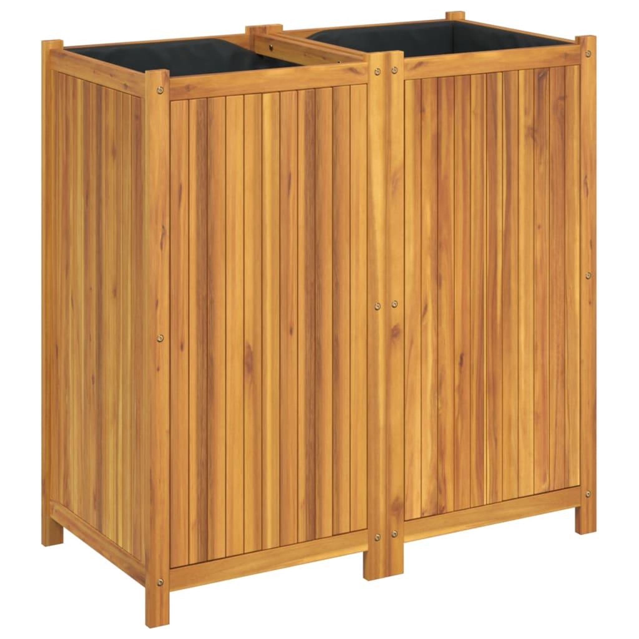 Voir la diapositive 2 : VIDAXL Jardiniere avec doublure 100x50x100 cm bois massif d'acacia
