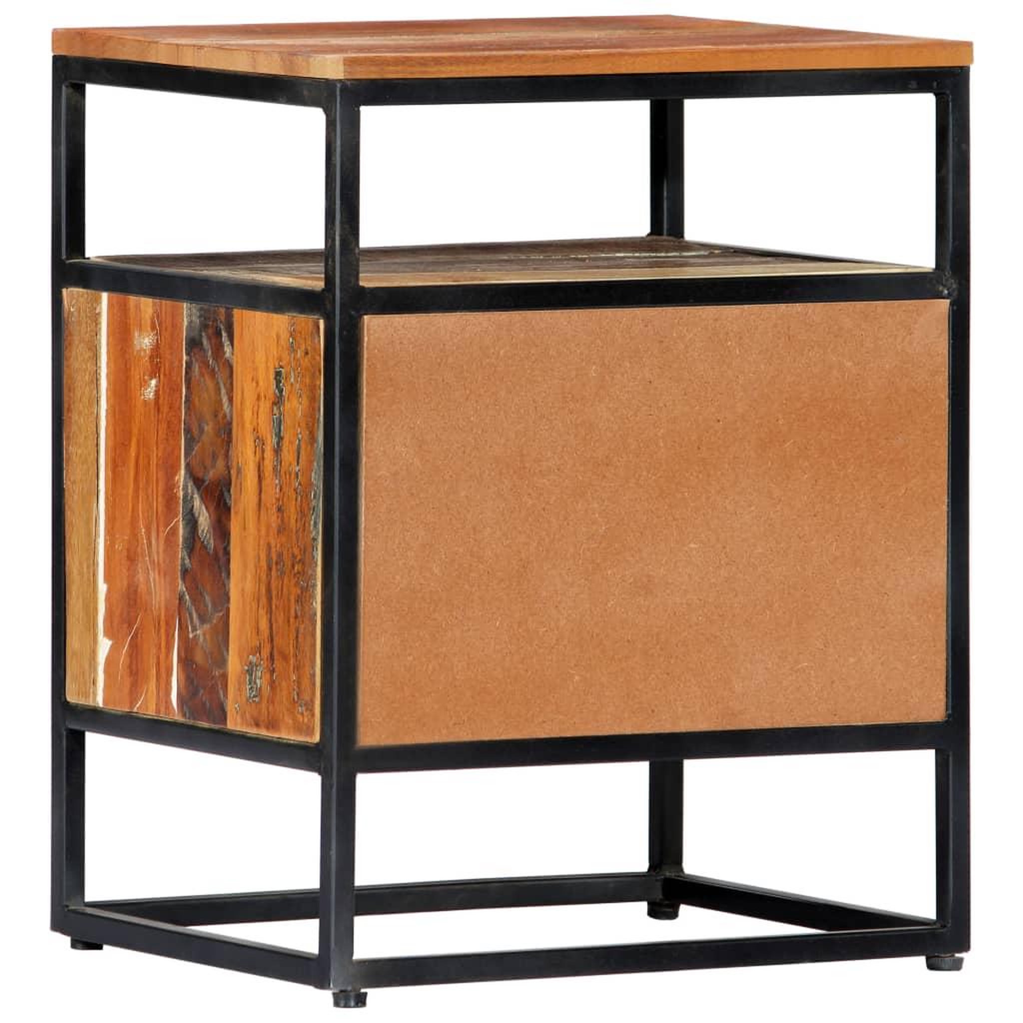 Voir la diapositive 3 : VIDAXL Table de chevet 40 x 30 x 50 cm bois de recuperation et acier